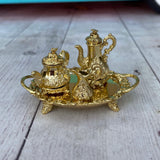 Re-Ment Princess Tea Party #6 Gold Dishware Set